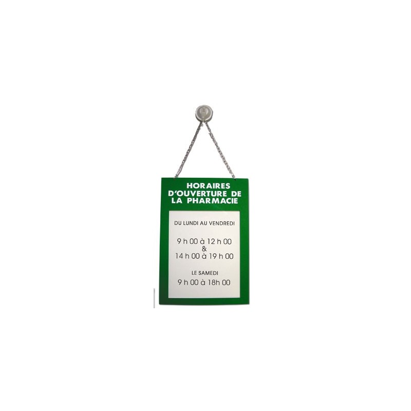 PLAQUE PLEXILASS "Horaire d'ouverture"