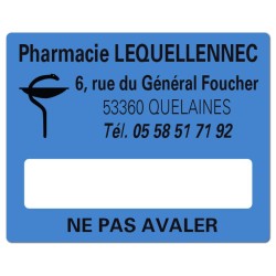 ETIQUETTES DE PHARMACIE pour préparations magistrales - Lot de 500 - 50 x 40 mm.