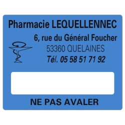 ETIQUETTES DE PHARMACIE pour préparations magistrales - Lot de 500 - 50 x 40 mm.
