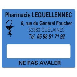 ETIQUETTES DE PHARMACIE pour préparations magistrales - Lot de 500 - 50 x 40 mm.