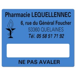 ETIQUETTES DE PHARMACIE pour préparations magistrales - Lot de 500 - 50 x 40 mm.