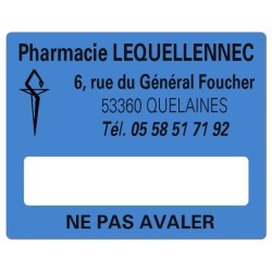 ETIQUETTES DE PHARMACIE pour préparations magistrales - Lot de 500 - 50 x 40 mm.