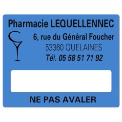 ETIQUETTES DE PHARMACIE pour préparations magistrales - Lot de 500 - 50 x 40 mm.