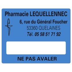 ETIQUETTES DE PHARMACIE pour préparations magistrales - Lot de 500 - 50 x 40 mm.