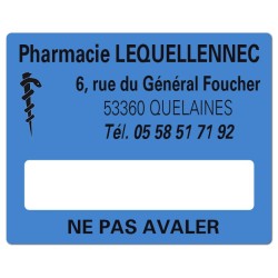 ETIQUETTES DE PHARMACIE pour préparations magistrales - Lot de 500 - 50 x 40 mm.