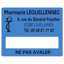 ETIQUETTES DE PHARMACIE pour préparations magistrales - Lot de 500 - 50 x 40 mm.