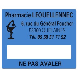 ETIQUETTES DE PHARMACIE pour préparations magistrales - Lot de 500 - 50 x 40 mm.