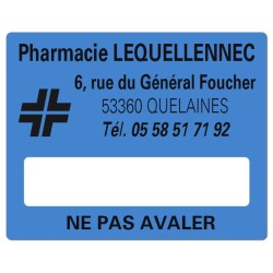 ETIQUETTES DE PHARMACIE pour préparations magistrales - Lot de 500 - 50 x 40 mm.