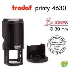 Tampon Trodat Printy 4630 Rond pour 6 lignes, Diamètre 30mm