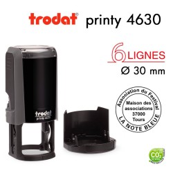 Tampon Trodat Printy 4630 Rond pour 6 lignes, Diamètre 30mm