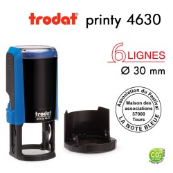 Tampon Trodat Printy 4630 Rond pour 6 lignes, Diamètre 30mm