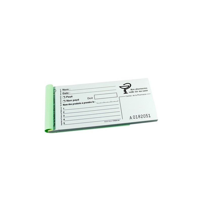 Carnet de manquant autocopiant de 50 feuillets doubles 160x72mm