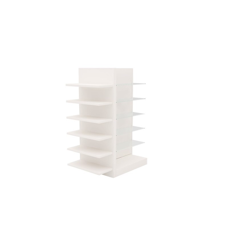 Alpha métal - Tête de gondole avec 6 tablettes métal ou verre