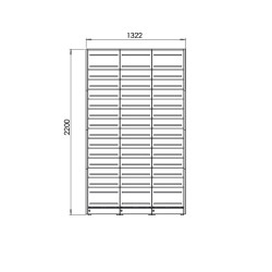 Pack - 3 colonnes à tiroirs - 36 tiroirs simples et 6 tiroirs doubles