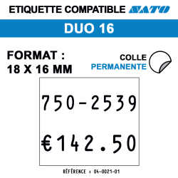 Etiquette duo16 18x16mm 1500etiq standard