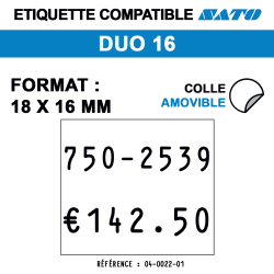 ROULEAU 1500ETIQ 18*16 MM SATO DUO16