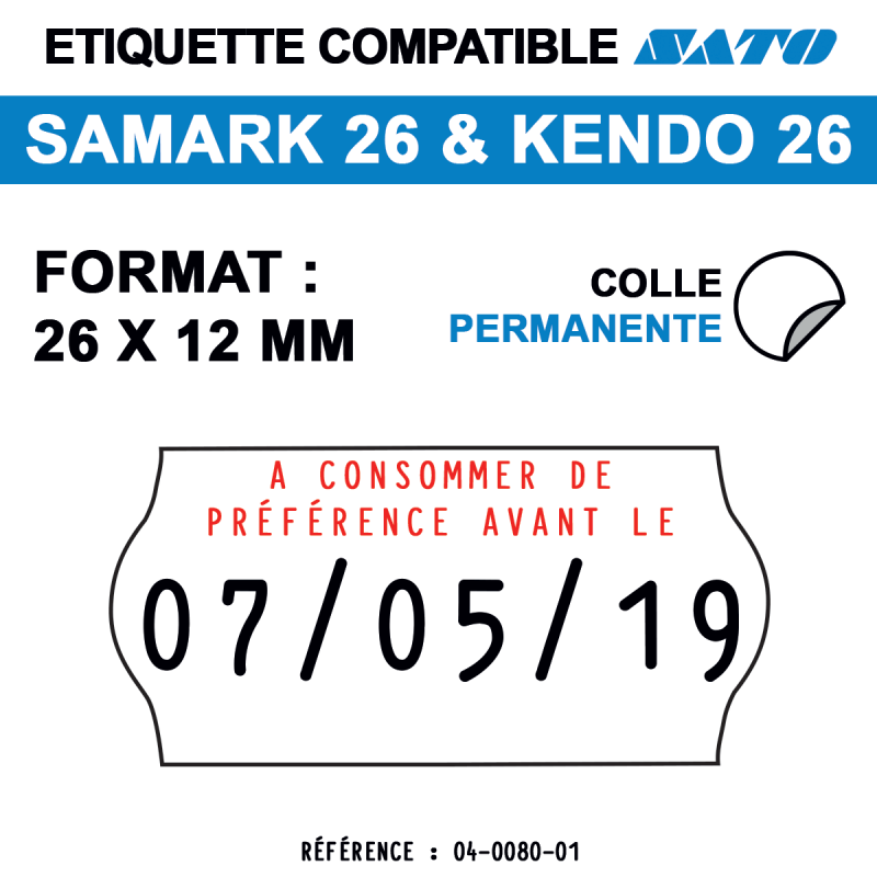 ROULEAU 1500ETIQ 26*12MM SAMARK  KENDO26