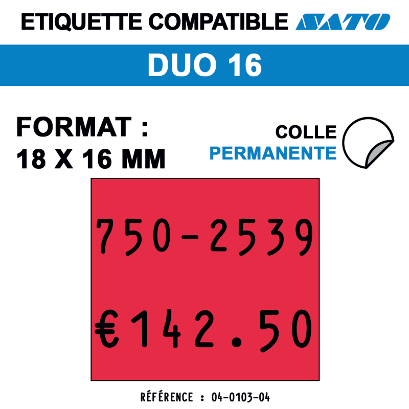 ROULEAU 1500ETIQ 18*16 MM SATO DUO16