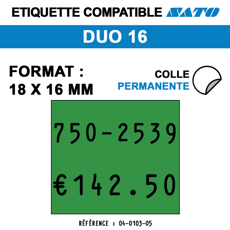 ROULEAU 1500ETIQ 18*16 MM SATO DUO16