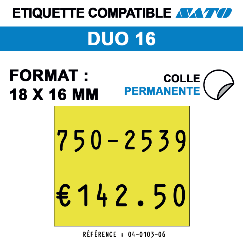 ROULEAU 1500ETIQ 18*16 MM SATO DUO16