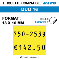 Etiquette duo16 18x16mm 1500etiq amovible