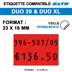 Etiquette duo20 23x16mm 1200etiq permanent
