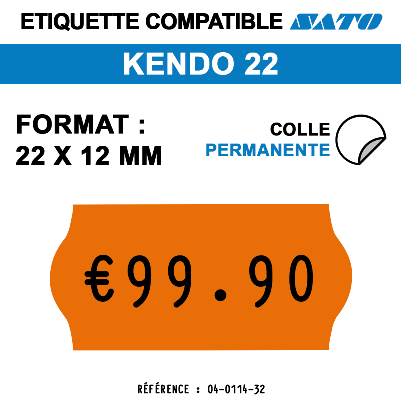 Etiquette kendo22 22x12mm 1500etiq permanent