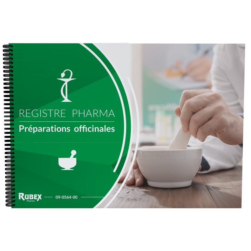 Registre des Préparations Officinales, format A4, 200 pages foliotées