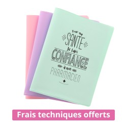 Porte ordonnance PVC Pastel 3 poches 240x155mm
