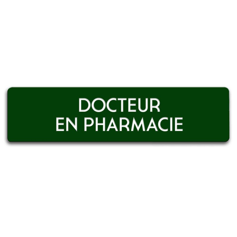 Badge Docteur en pharmacie rectangulaire