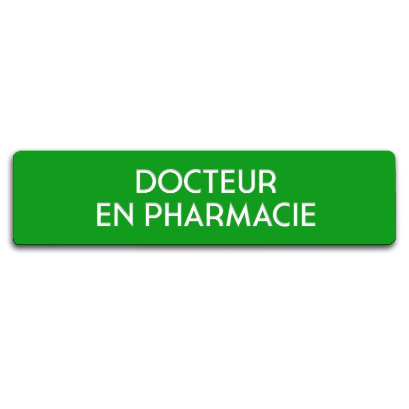 Badge Docteur en pharmacie rectangulaire