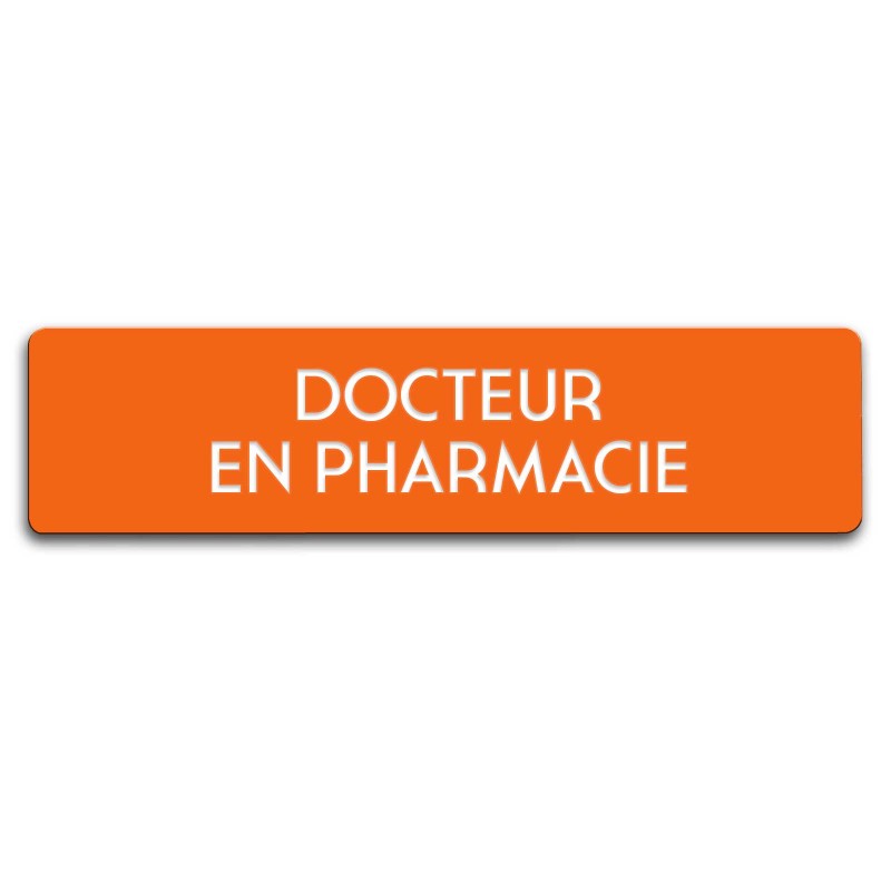 Badge Docteur en pharmacie rectangulaire