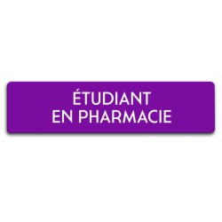 Badge Étudiant en pharmacie rectangulaire