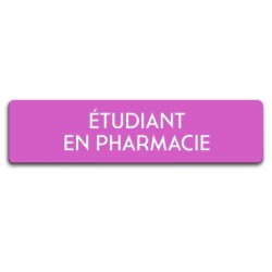 Badge Étudiant en pharmacie rectangulaire