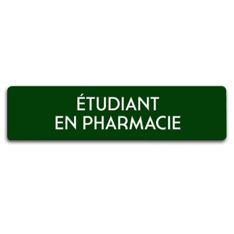 Badge Étudiant en pharmacie rectangulaire