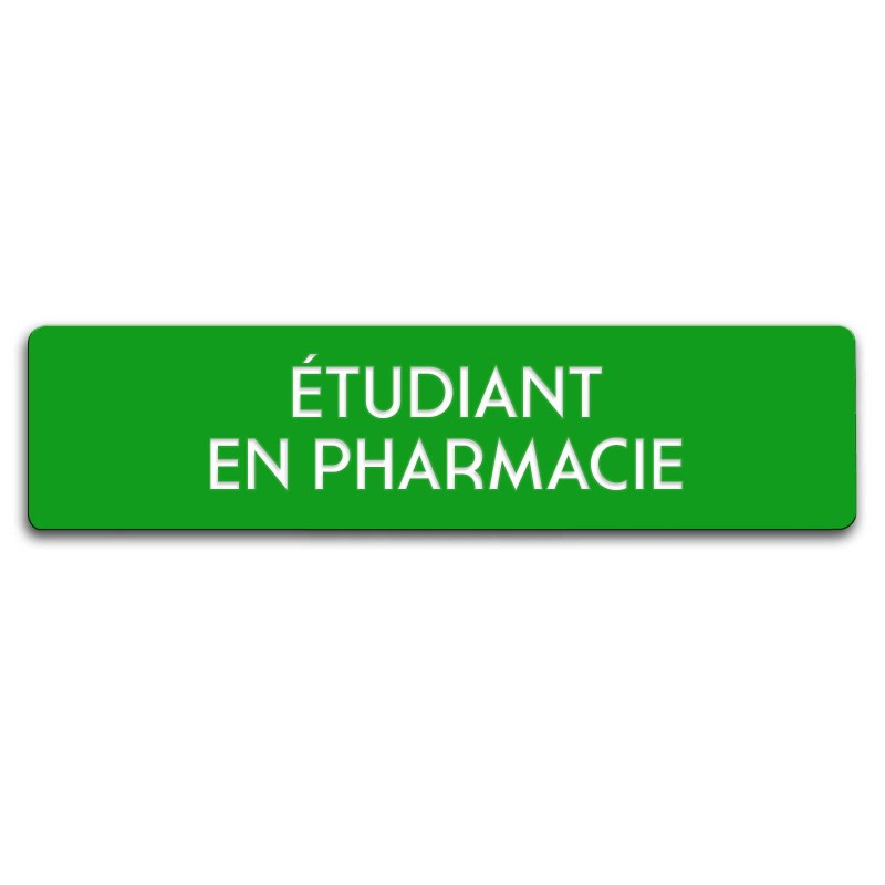 Badge Étudiant en pharmacie rectangulaire