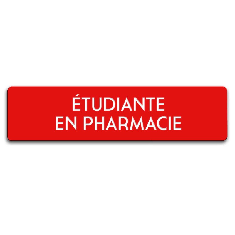 Badge Étudiante en pharmacie rectangulaire
