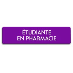 Badge Étudiante en pharmacie rectangulaire