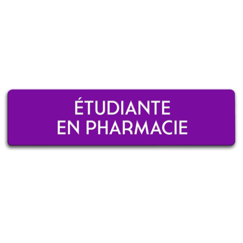 Badge Étudiante en pharmacie rectangulaire
