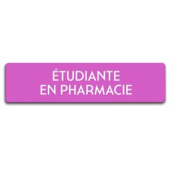 Badge Étudiante en pharmacie rectangulaire