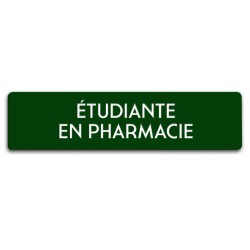 Badge Étudiante en pharmacie rectangulaire