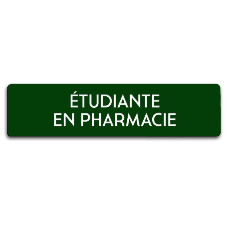 Badge Étudiante en pharmacie rectangulaire