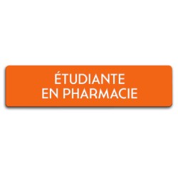 Badge Étudiante en pharmacie rectangulaire