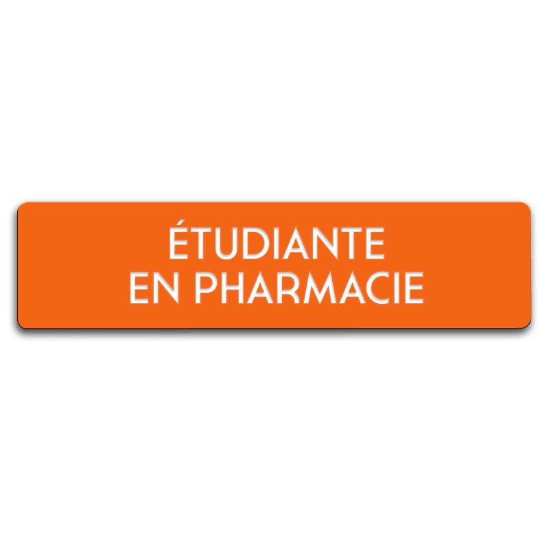 Badge Étudiante en pharmacie rectangulaire