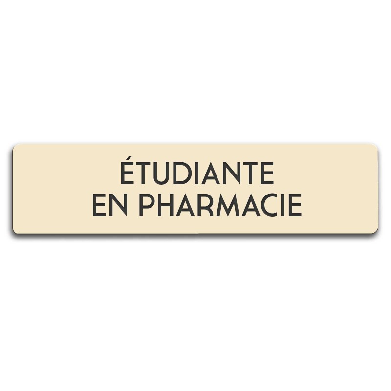 Badge Étudiante en pharmacie rectangulaire