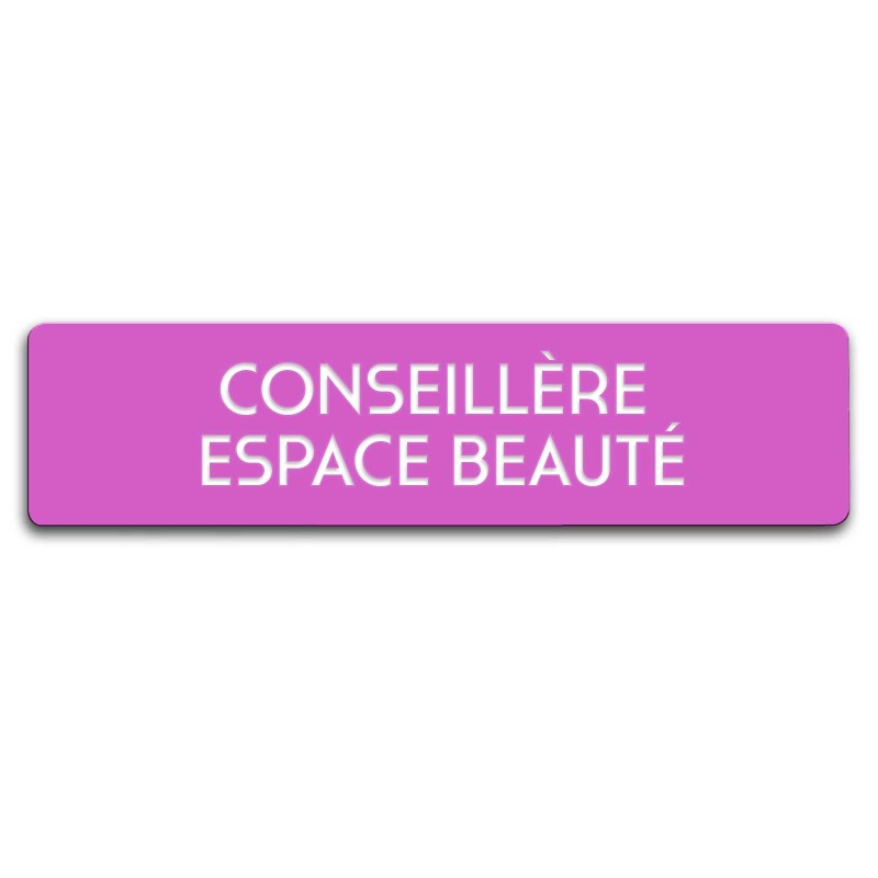 Badge Conseillère espace beauté rectangulaire