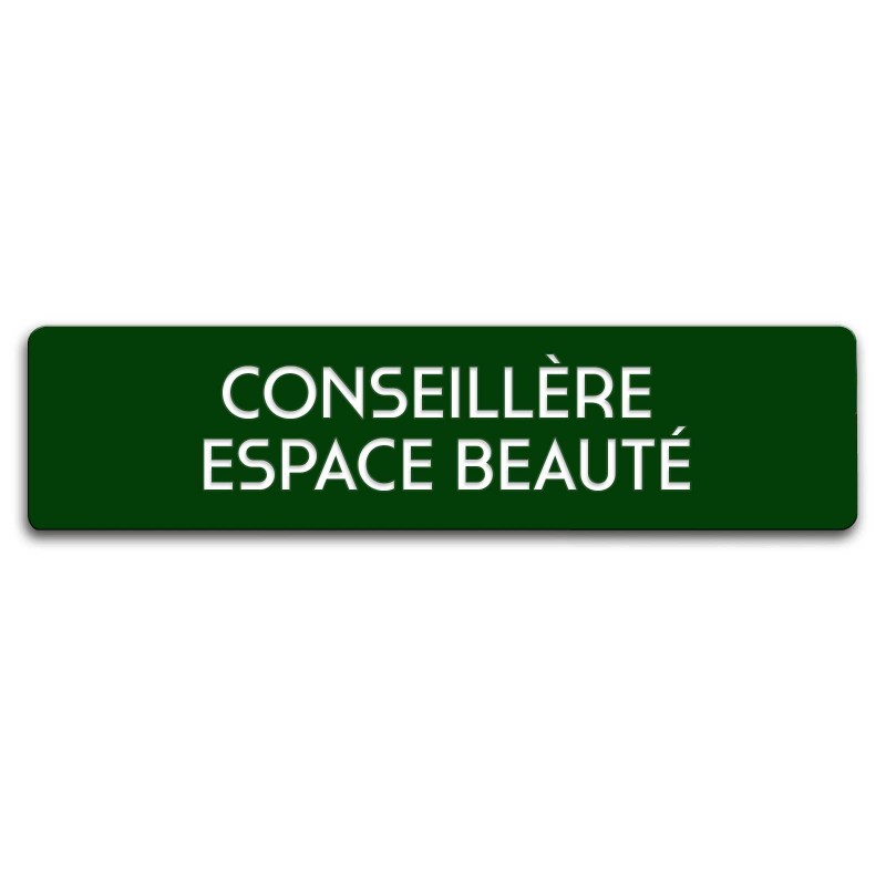 Badge Conseillère espace beauté rectangulaire