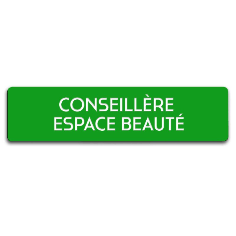 Badge Conseillère espace beauté rectangulaire