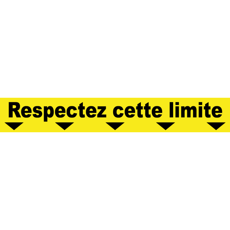 Ligne de confidentialité 100 x 15 cm "Respectez cette limite"