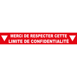 Ligne de confidentialité 100 x 15 cm "Limite de confidentialité"